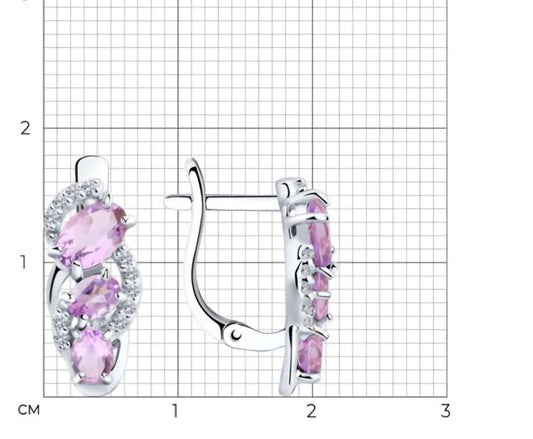 Silber Ohrringe mit Amethyst und Zirkonia Art. Nr. 92021142