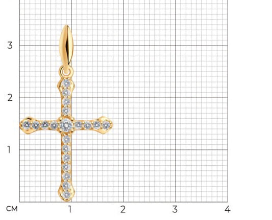 Silber Kreuz mit Zirkonia vergoldet Art. Nr. 93030281