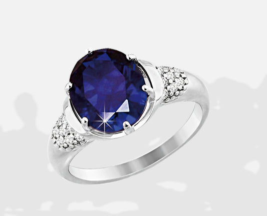 Silber Ring Saphir HTS und Zirkonia Art. Nr. 88010011