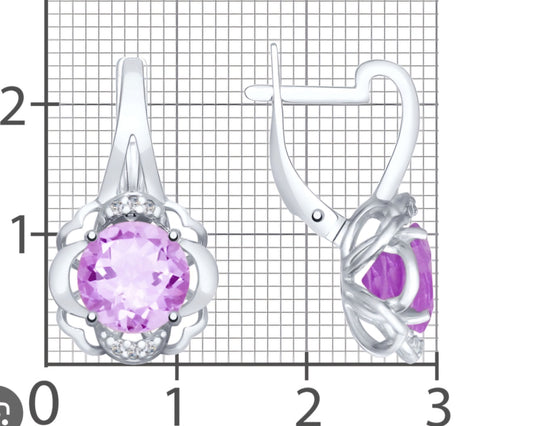 Silber Ohrringe mit Amethyst Art. Nr. 92021926