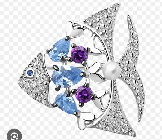 Silber Brosche mit synt. Perle und Zirkonia Art. Nr. 94040162