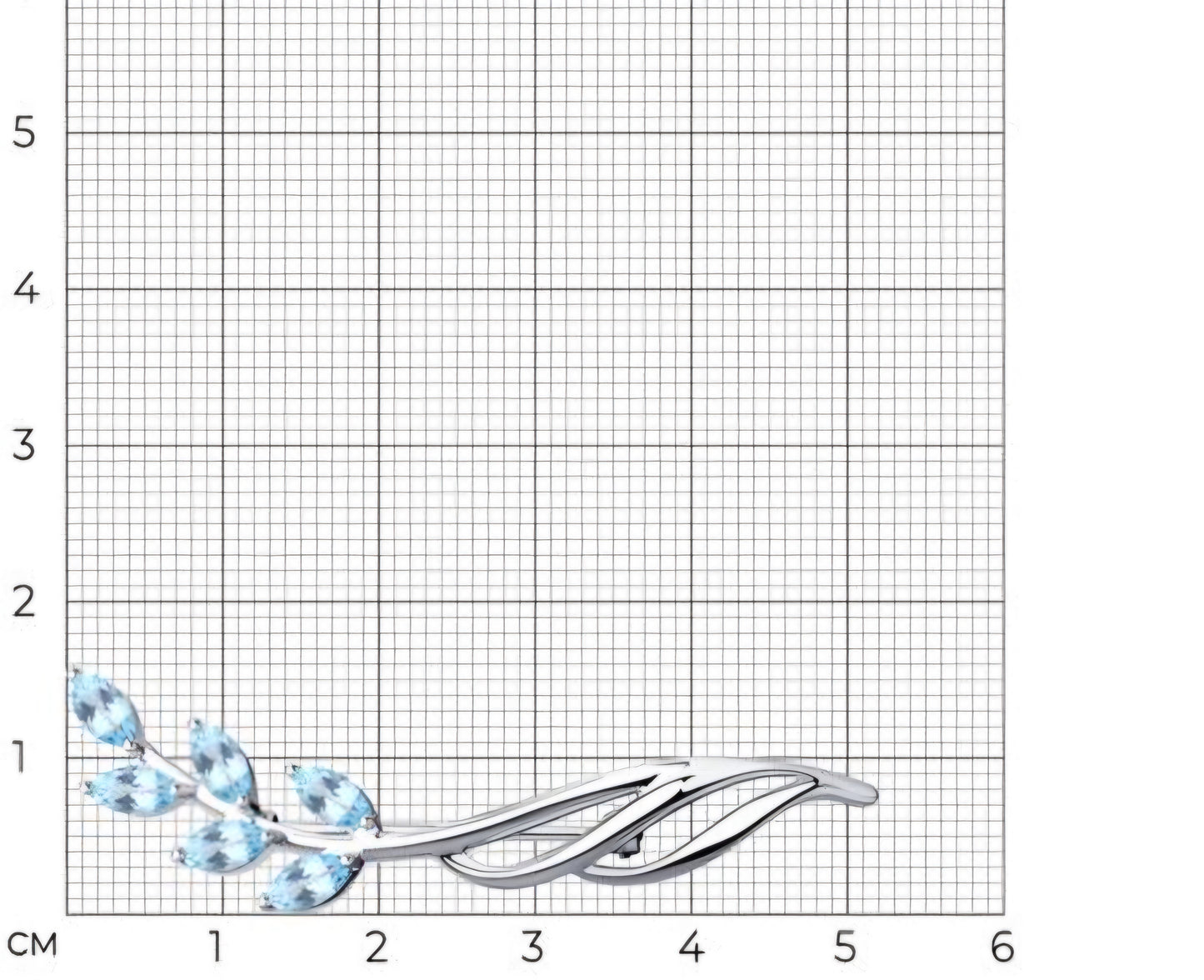 Silber Brosche mit Sky Blue Topas Art. Nr. 92040044