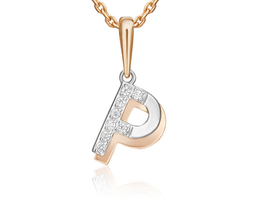 Anhänger mit Zirkonia Russisches Rotgold 585 Art. Nr.03-3418-P-401-1111