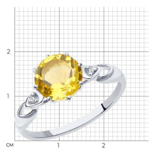 Silber Ring mit Citrin und Zirkonia Art Nr.92011089