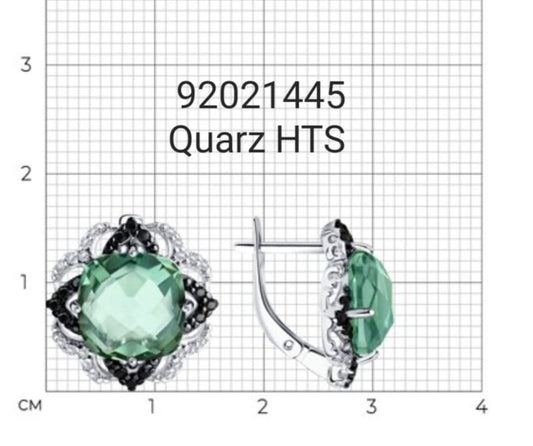 Silber Ohrringe mit Quarz synt. und Zirkonia Art.Nr.92021445
