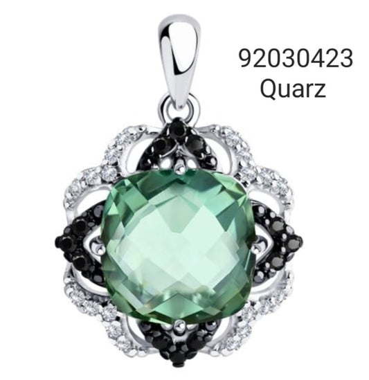 Silber Anhänger mit Quarz synt. und Zirkonia Art.Nr.92030423