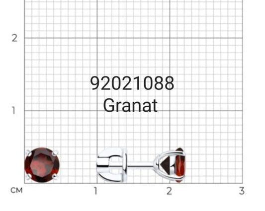 Silber Ohrstecker mit Granat Art.Nr.92021088