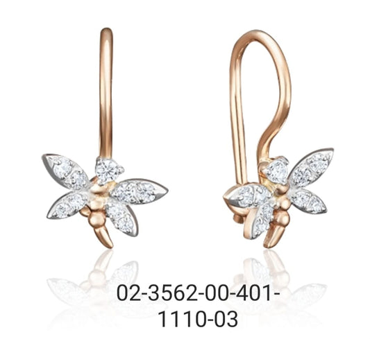Kinder Ohrringe mit Zirkonia Rotgold 585 Art.Nr.02-3562-00-401-1110-03
