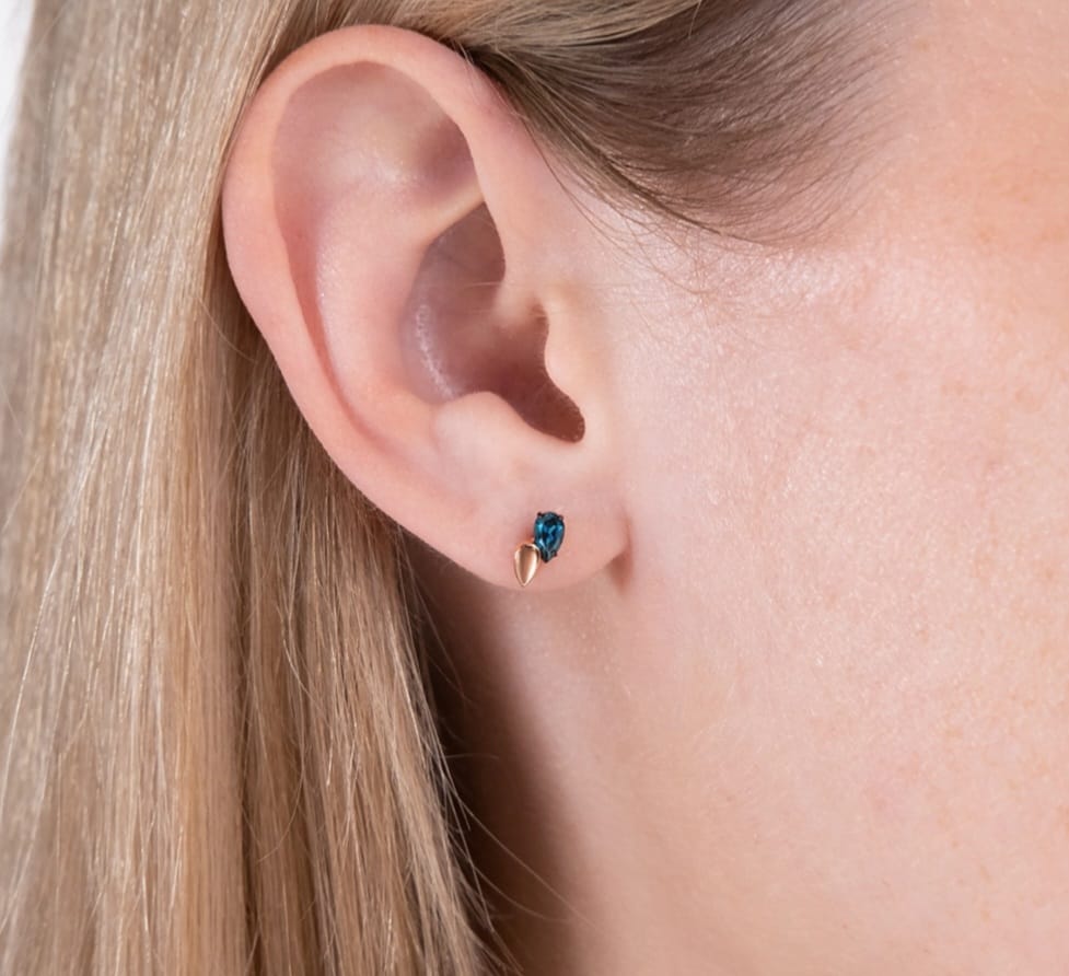 Ohrstecker Rotgold mit London Blue Topas Art.Nr.02-5403-00-201-1110