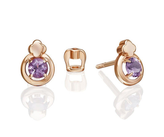 Ohrstecker Rotgold mit Amethyst Art.Nr.02-5405-00-203-1110