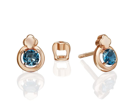 Ohrstecker mit London Blue Topas Rotgold 585 Art.Nr.02-5405-02-201-1110