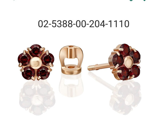 Ohrstecker Rotgold mit Granat Art.Nr.02-5388-00-204-1110