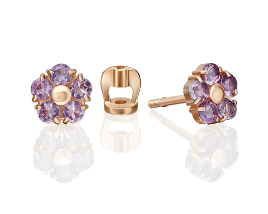 Ohrstecker mit Amethyst Rotgold 585 Art. Nr. 02-5388-00-203-1110 P