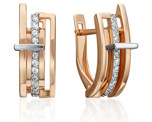 Ohrringe mit Zirkonia Rotgold 585 Art. Nr. 02-4457-00-401-1111-23 P