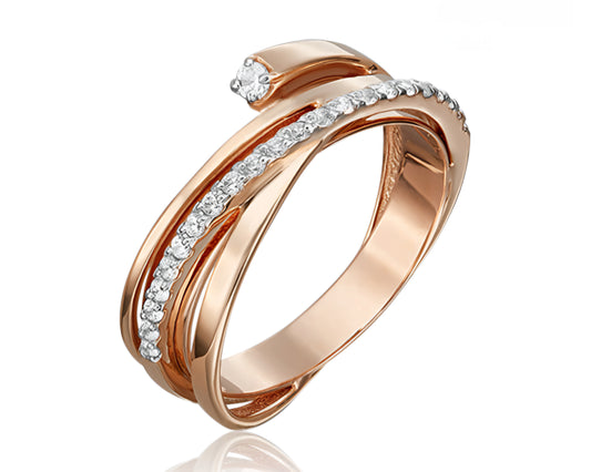 Ring mit Zirkonia Rotgold 585 Art. Nr. 01-5436-00-401-1110-23 P