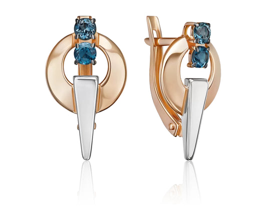 Ohrringe mit London Blue Topas Rotgold 585 Art. Nr. 02-5413-01-201-1111 P