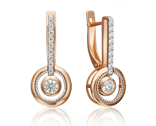 Ohrringe mit Zirkonia Rotgold 585 Art. Nr. 02-4484-00-501-1111-38 P