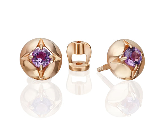 Ohrstecker mit Amethyst Rotgold 585 Art. Nr. 02-5389-00-203-1110 P