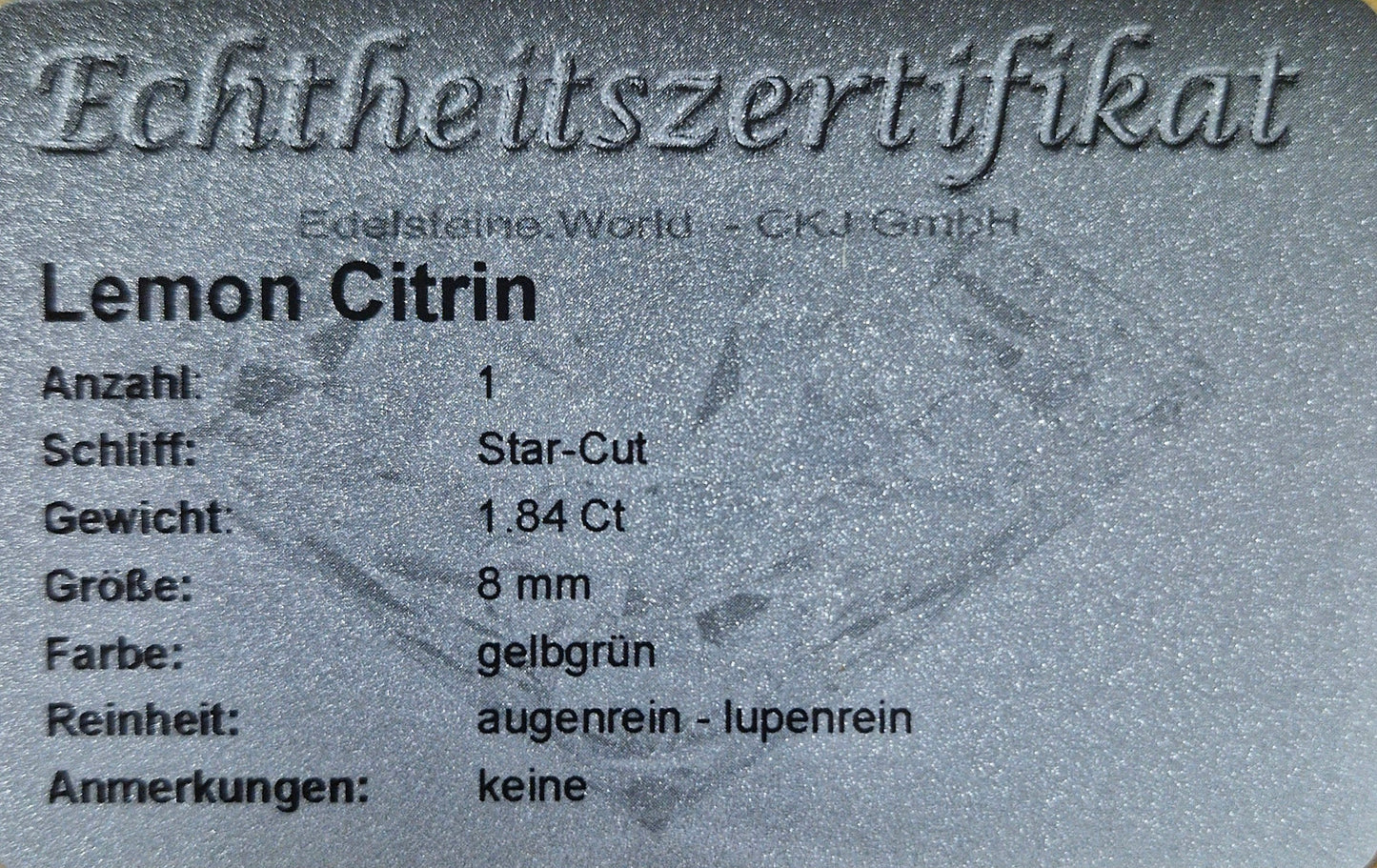 Lemon Citrin 8 mm 1.84 Ct