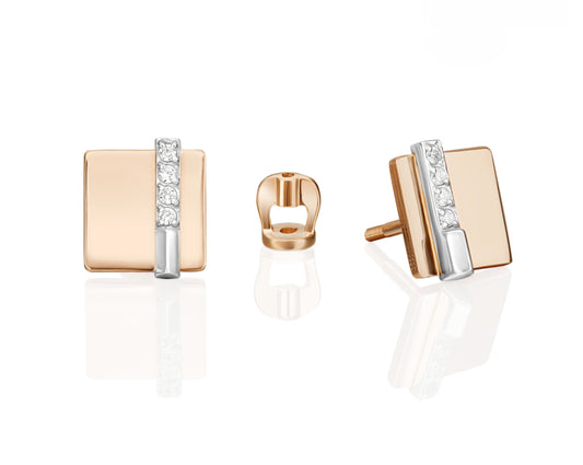 Ohrstecker mit Zirkonia Rotgold 585 Art. Nr. 02-5133-00-401-1111 P