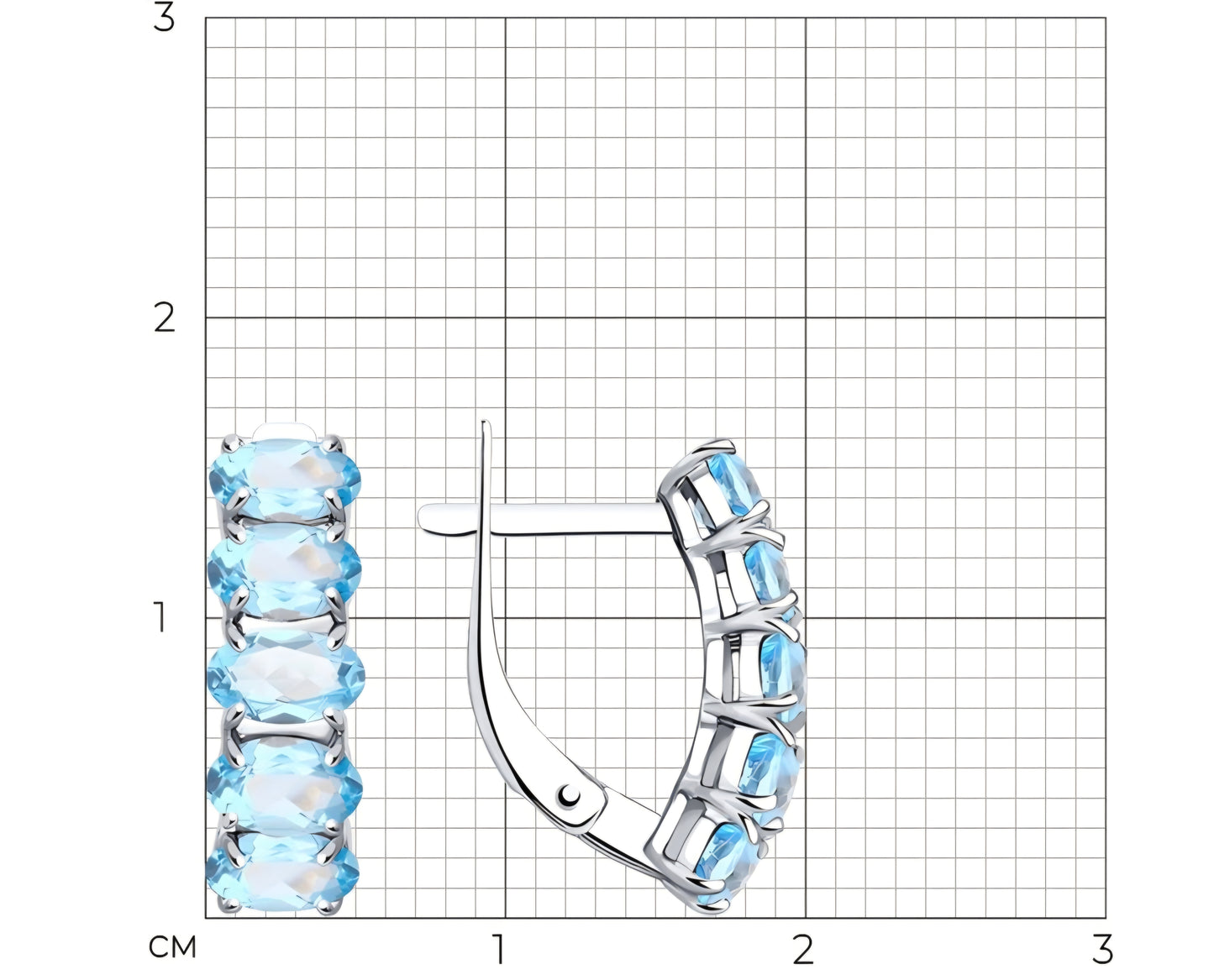 Silber Ohrringe mit Sky Blue Topas Art. Nr. 92021028