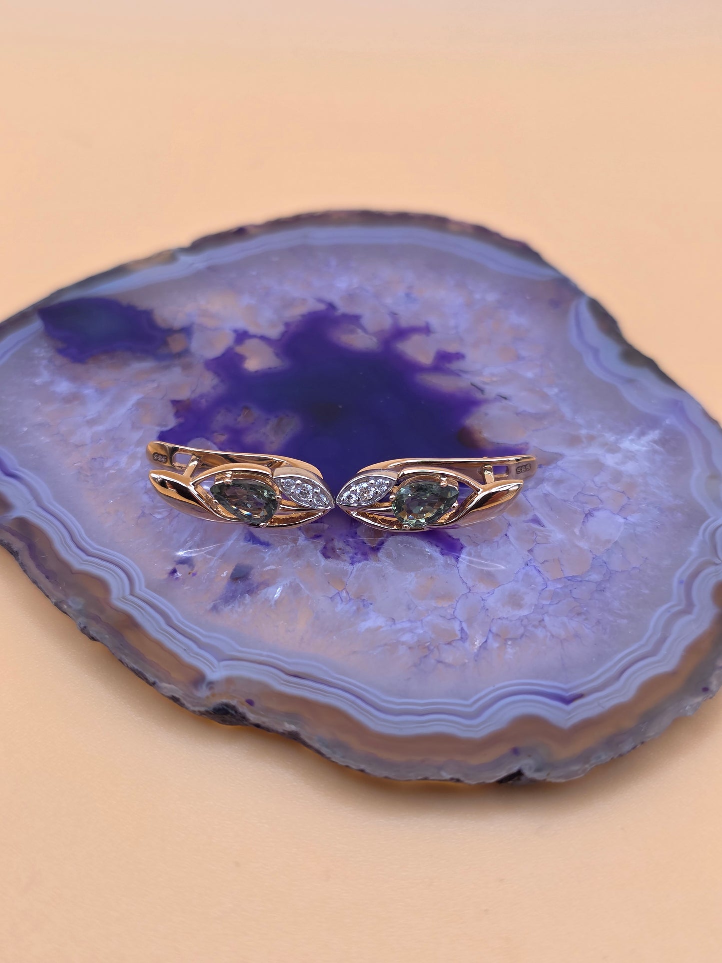 Ohrringe mit Saphir Und Brillanten Rotgold 585 Art. Nr. 64006Sap