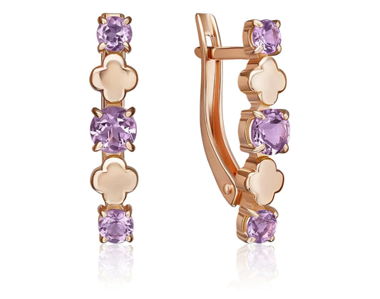 Ohrringe mit Amethyst Rotgold 585 Art. Nr. 02-5406-00-203-1110 P