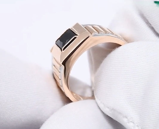 Herrenring mit Zirkonia Russisches Rotgold 585 Art. Nr. 018420