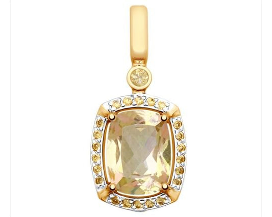 Anhänger mit Topas Swarovski und Zirkonia Russisches Rotgold 585 Art. Nr. 731645