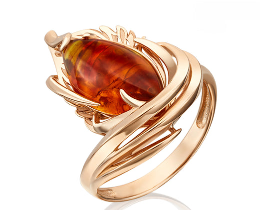 Ring mit Bernstein Rotgold 585 Art. Nr. 01-5371-00-271-1110-46 P