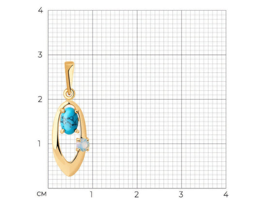 Anhänger mit Türkis HTS und Opal Russisches Rotgold 585 Art. Nr.731949