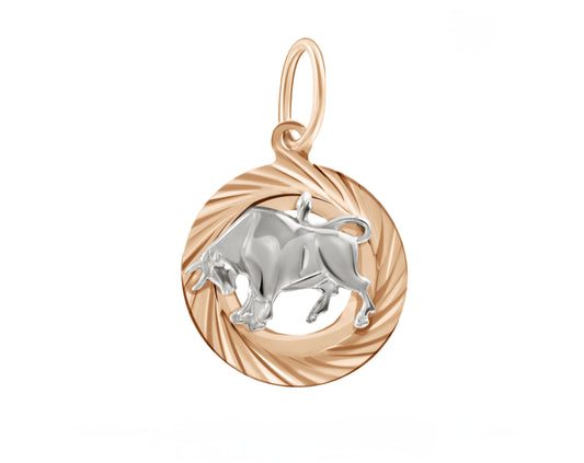 Anhänger Sternzeichen "Stier" Russisches Rotgold 585 Art. Nr. 17213