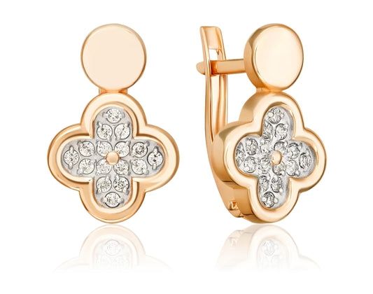 Ohrringe mit Zirkonia Rotgold 585 Art. Nr. 02-5521-00-401-1110 P