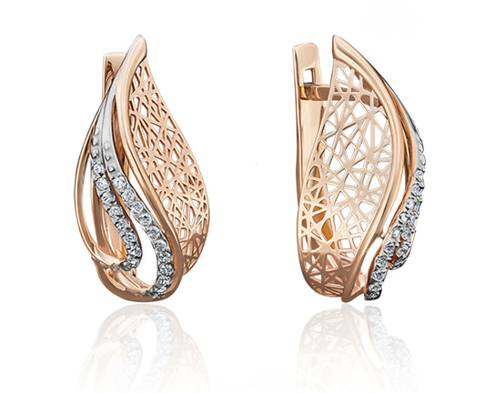 Ohrringe mit Zirkonia  Rotgold 585 Art. Nr. 02-3754-00-401-1110-32 P