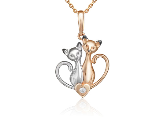 Anhänger mit Zirkonia Russisches Rotgold 585 Art. Nr. 03-3576-00-401-1110 P