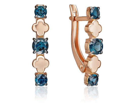 Ohrringe mit London Blue Topas Rotgold 585 Art. Nr. 02-5406-02-201-1110 P