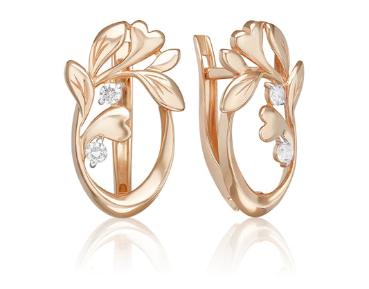 Ohrringe mit Zirkonia Rotgold 585 Art. Nr. 02-5410-00-401-1110 P