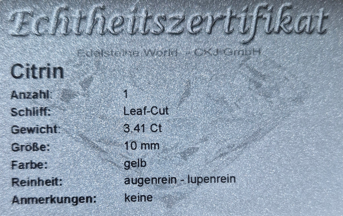 Citrin 10 mm 3.41 Ct