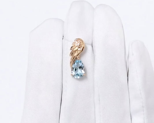 Anhänger mit Sky Blue Topas Russisches Rotgold 585 Art. Nr. 732234