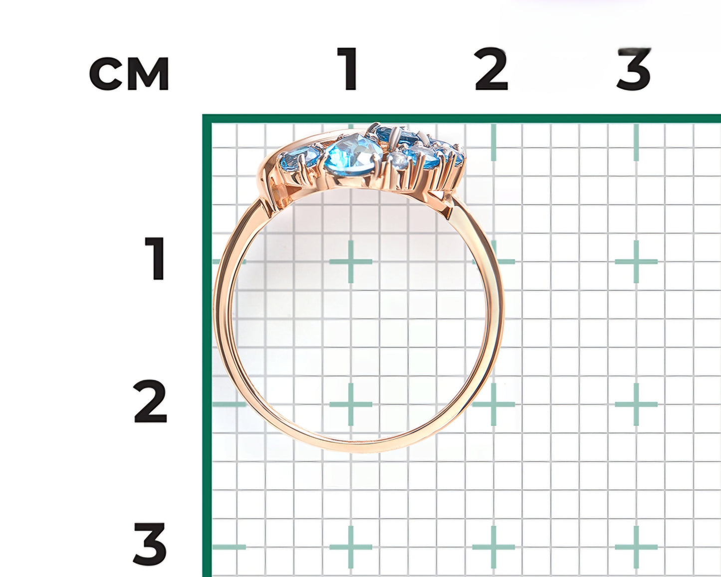 Ring mit Swiss Blue Topas Russisches Rotgold 585 Art. Nr. 01-5828-00-201-1110 P