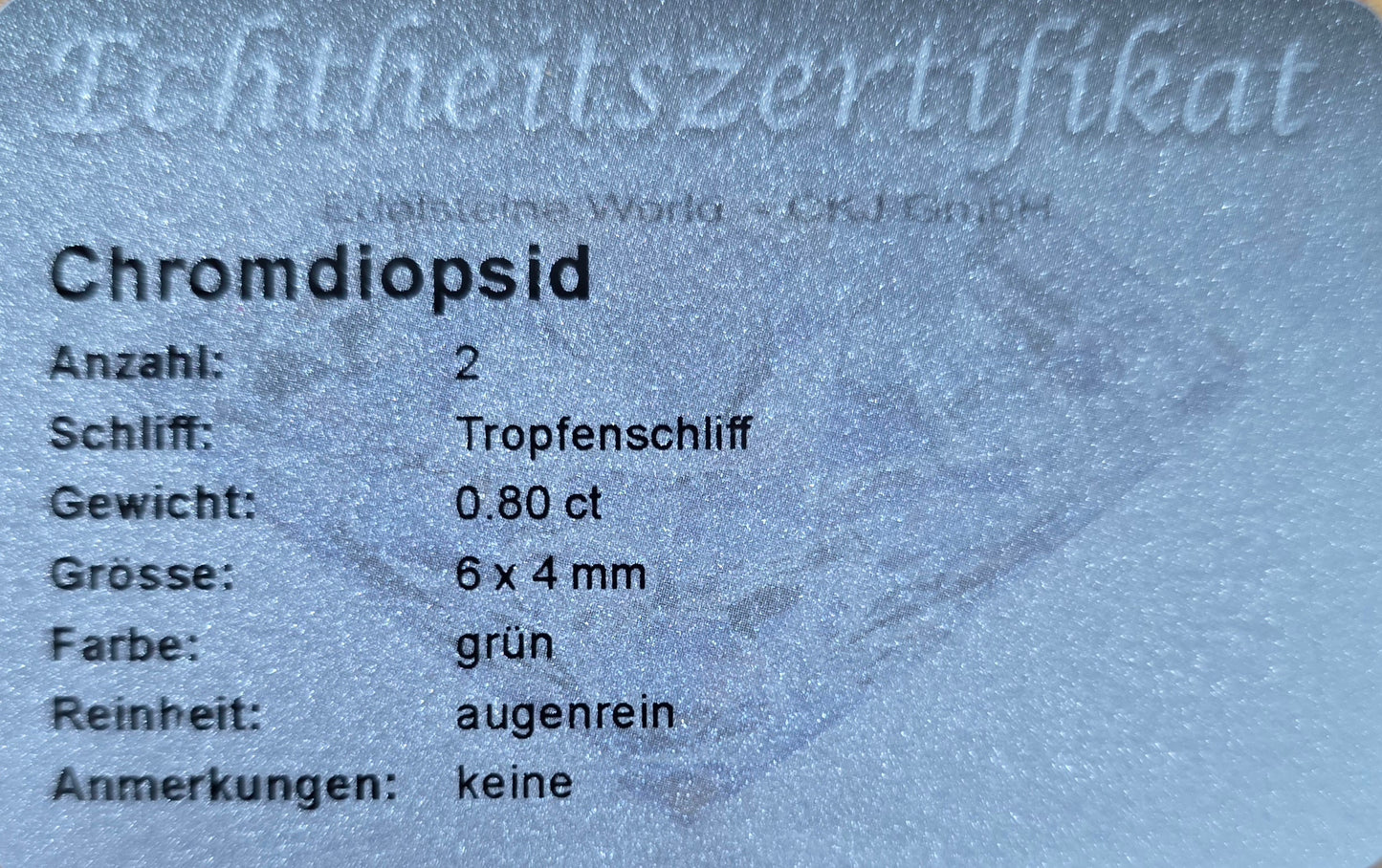 Ohrringe mit Chromdiopsid und Brillanten Rotgold 585 Art. Nr. 64006Ch