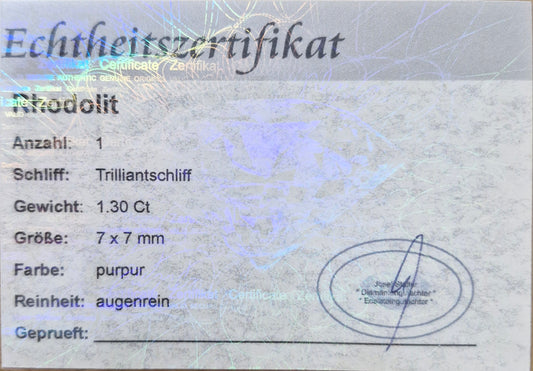 Rhodolit  7 x 7 mm 1.3 Ct