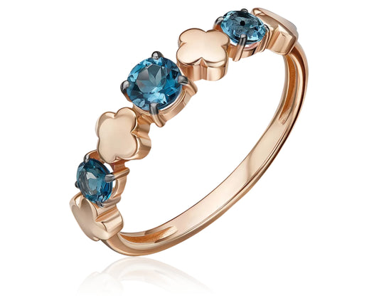 Ring mit London Blue Topas Rotgold 585 Art. Nr. 01-5835-02-201-1110 P