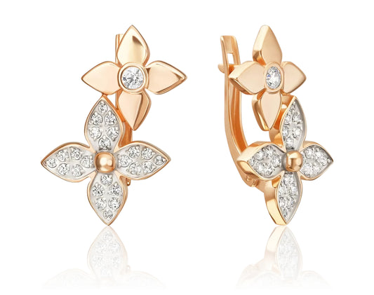Ohrringe mit Zirkonia Rotgold 585 Art. Nr. 02-5537-00-401-1110 P