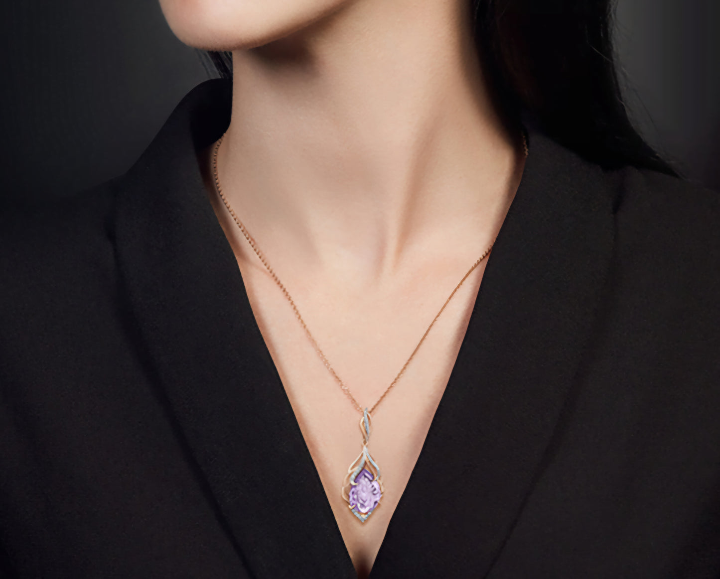 Anhänger mit Amethyst Rotgold 585 Art. Nr. 03-2580-00-209-1110-46 P