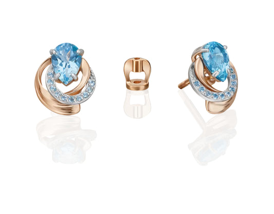 Ohrstecker mit Topas und Zirkonia Rotgold 585 Art. Nr. 02-5167-00-201-1111 P