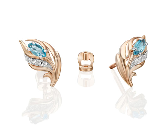 Ohrstecker mit Topas und Zirkonia Rotgold 585 Art. Nr. 02-5313-00-201-1110 P