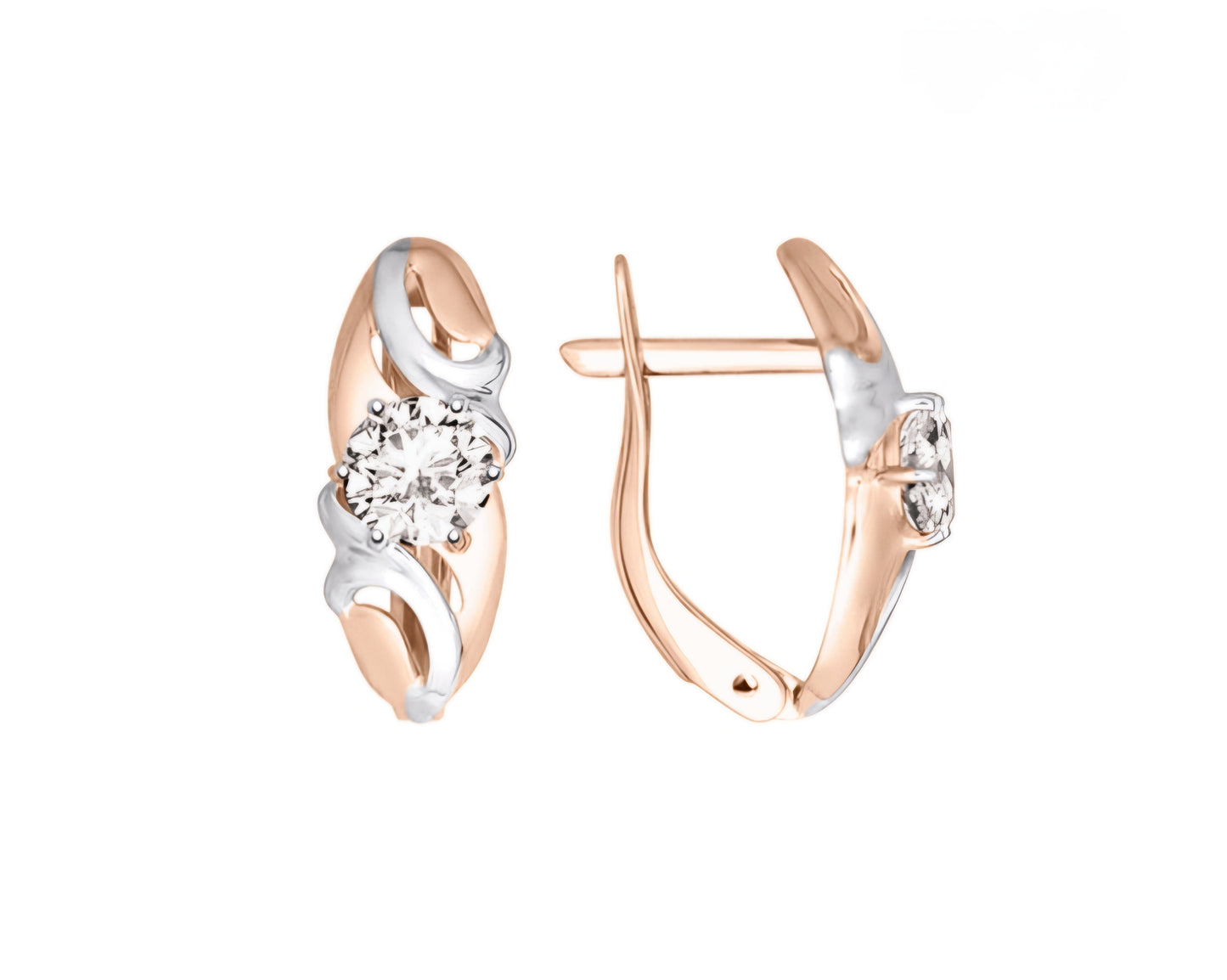 Ohrringe mit Zirkonia Rotgold 585 Art. Nr. 027371