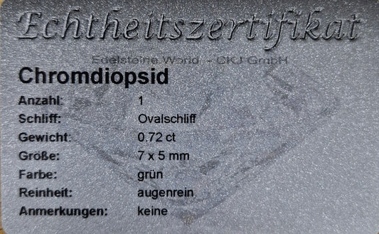 Chromdiopsid 7 x 5 mm 0.72 Ct