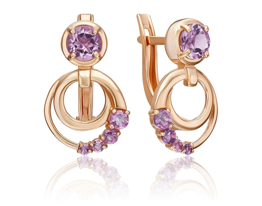 Ohrringe mit Amethyst Rotgold 585 Art. Nr. 02-5421-00-203-1110 P